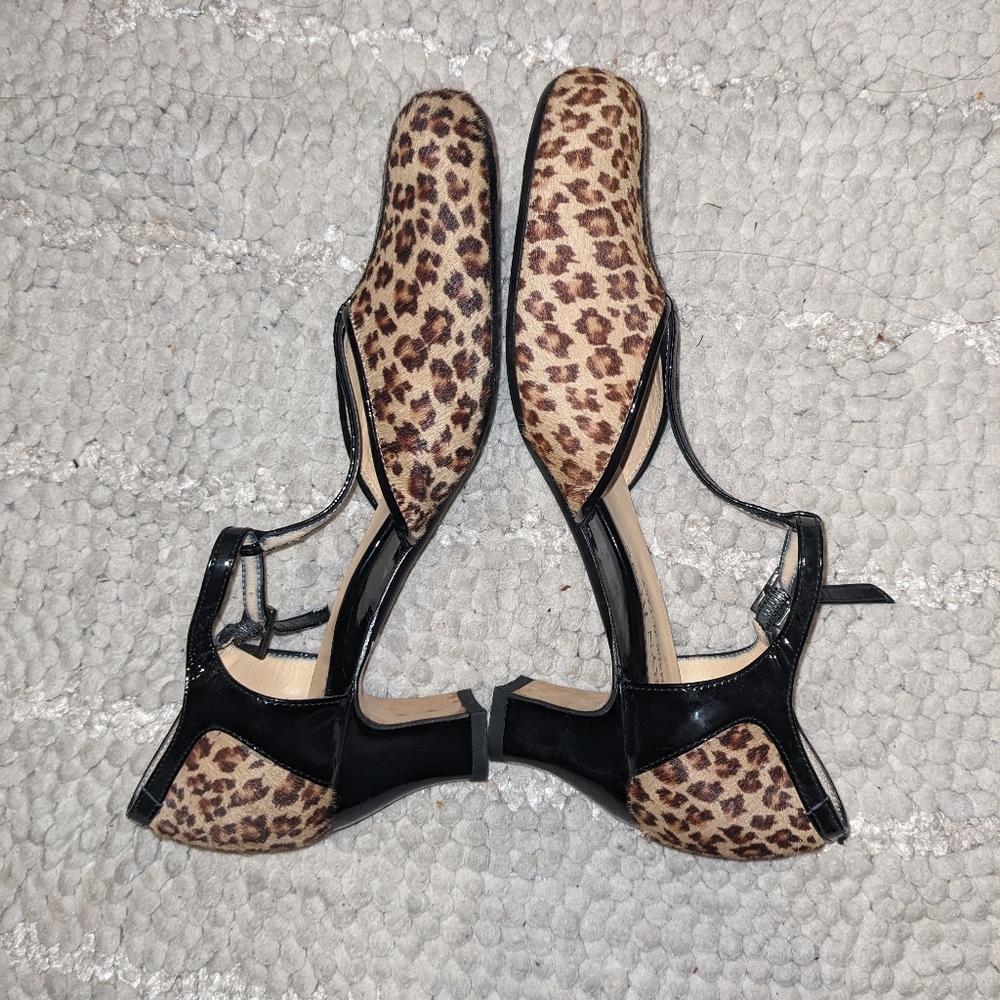 Taryn rose calf hair leopard heels 37